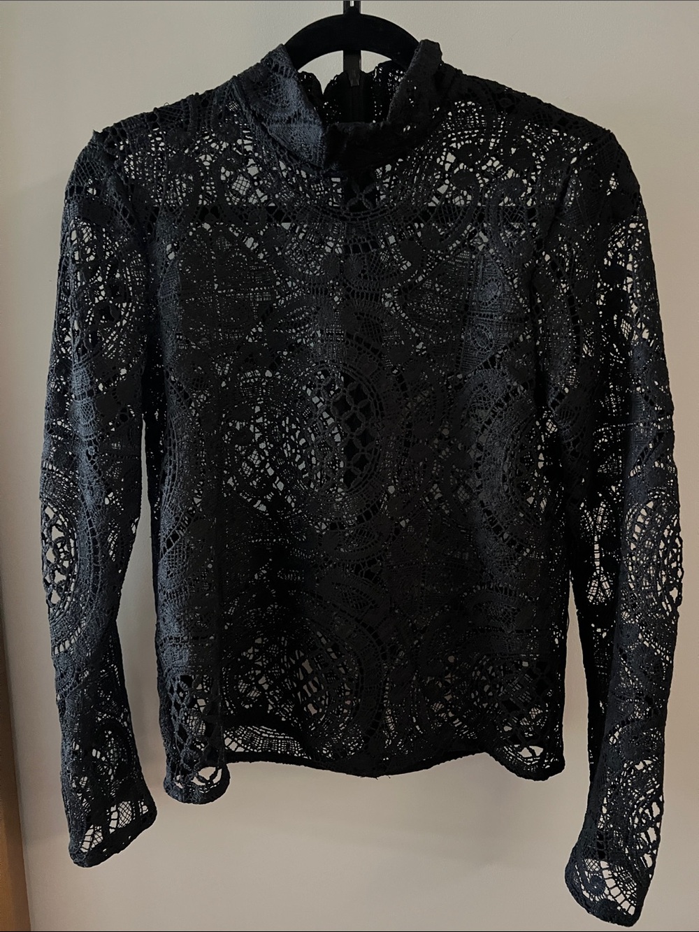 Brunette The Label Black Crochet Lace Bralette Top S/M